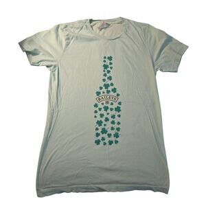 Baileys Mint Green T-Shirt Size Small Print Front and Back 100% Cotton